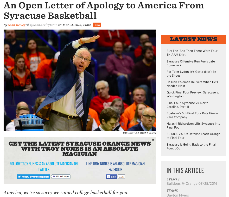 NCAA Syracuse content