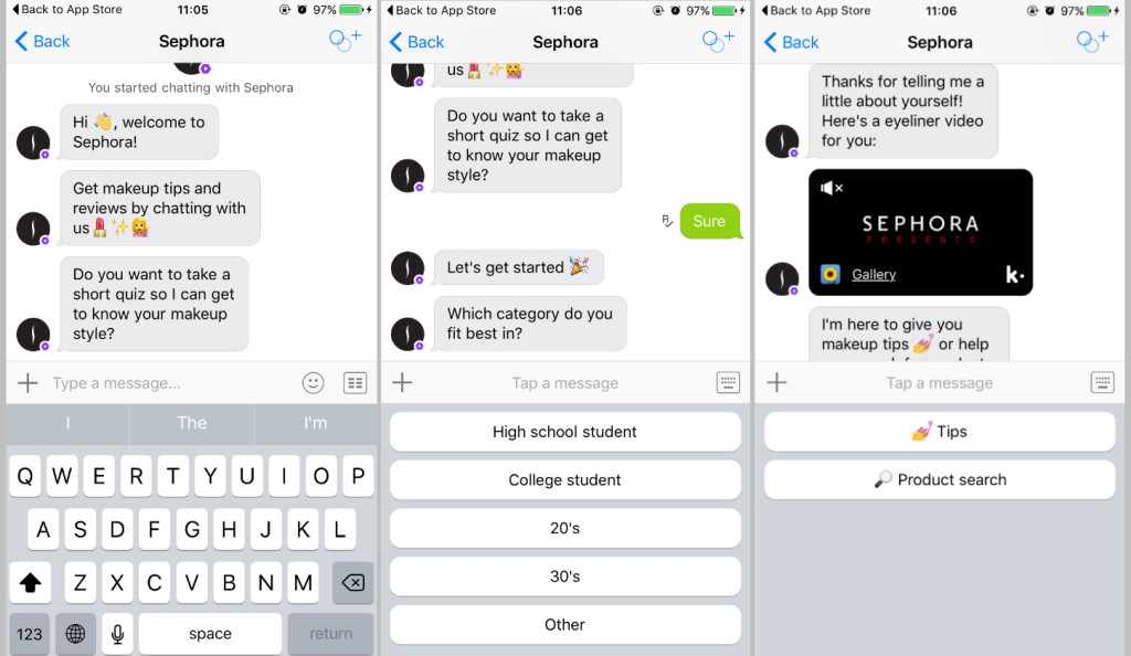 sephora kik interaction