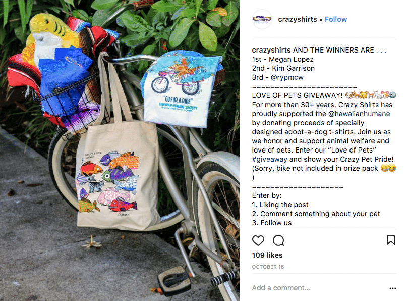 crazy shirts giveaway instagram pets