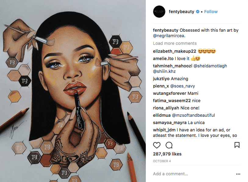 fenty beauty instagram data