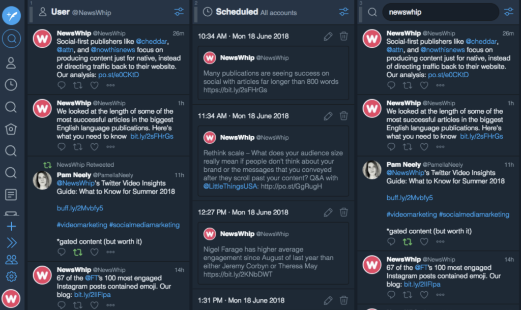 NewsWhip Tweetdeck