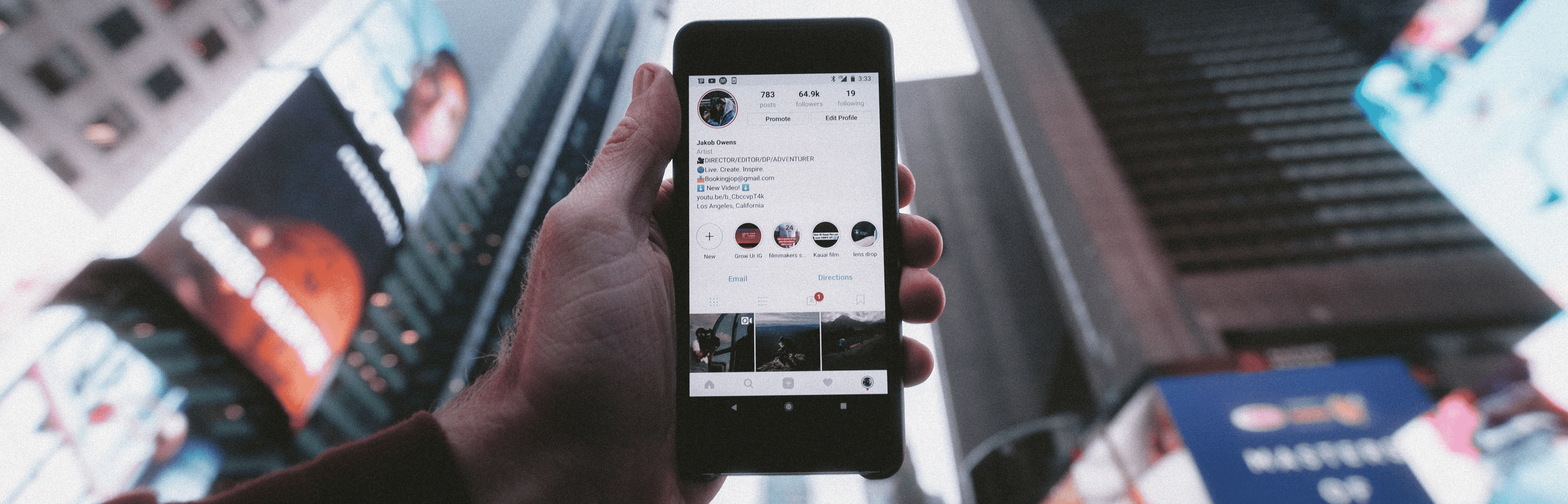 Instagram user interface