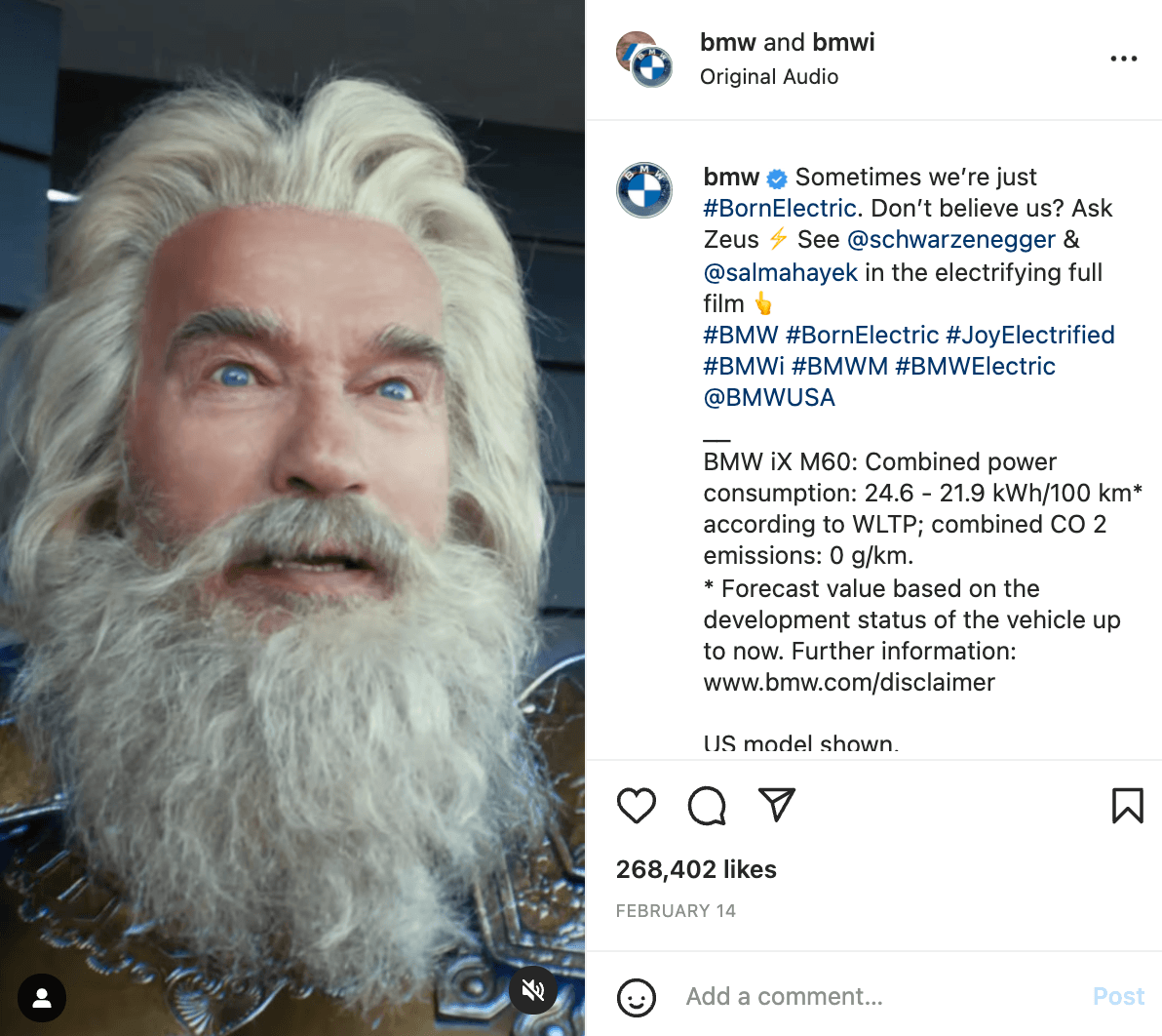 Instagram post of BMW