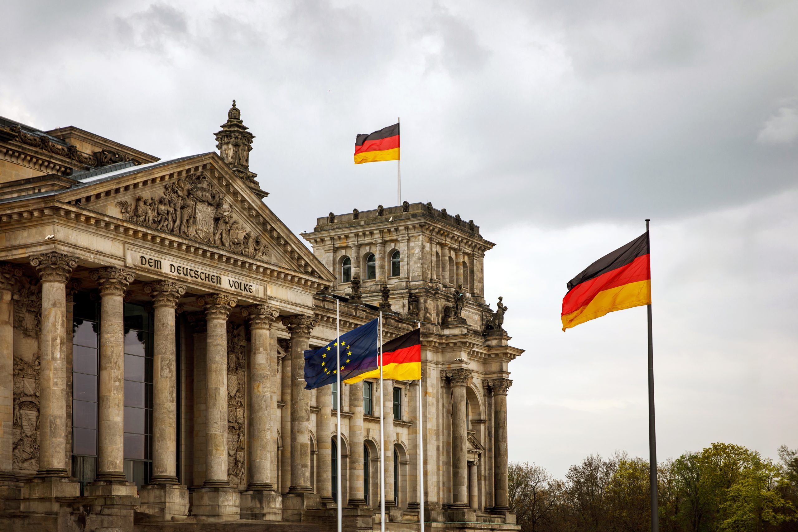 The,German,Flag,Waves,At,The,Bundestag,,The,Building,Of